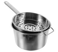 DIYEAH Passoire Inox Maille Large avec Louche Ergonomique Ustensile Cuisine Pratique pour Crevettes Froides Cuisson et Friture Set Maison Complet avec Bol