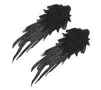 DIYEAH Patch Brodé Dange Dentelle Noire Applique Thermocollante DIY pour Vêtements Décoration et Réparation Motif Délicat et Durable