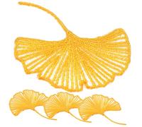 DIYEAH Patches De Feuille De Ginkgo Pour Vêtements Diy 4 Pièces Broderie Autocollants Réparateurs Décoration Textile Accessoires Créatifs Artisanat