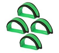 DIYEAH Pédales à Cale-Pieds Vélo Antidérapantes Vertes 2 Paires avec Sangles Réglables en Nylon Résistant Compatibles Pignon Fixe VTT Vélo de Route Accessoires Sécurisés pour Cyclisme