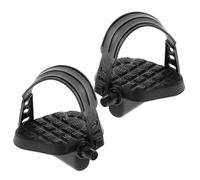 DIYEAH Pédales de Vélo Exercice en Plastique Noir 2pcs avec Sangles Compatibles Vélo Stationnaire pour Minimiser la Fatigue et Confort