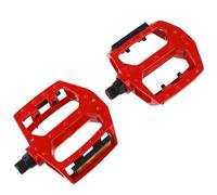DIYEAH Pédales pour Vélo en Alliage D'aluminium Rouge, Paire de Pédales à Billes de Roulement Simples, Accessoire Vélo Polyvalent pour VTT, BMX, Cyclocross et Balades Urbaines