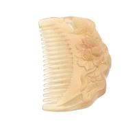 DIYEAH Peigne à Cheveux en Corne de Mouton Naturelle Semi-circulaire 7,5 Cm Épais 0,7-0,9 Cm, Peigne Démêlant Antistatique à Dents Larges pour Massage du Cuir Chevelu, Outil de Soin