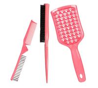 DIYEAH Peigne de Coiffage Pliable 3 Pièces Ensemble Peigne à Queue de Rat Brosse Démêlante Multifonction Voyage Usage Professionnel
