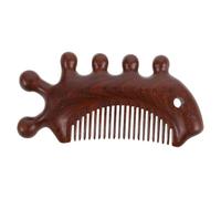 DIYEAH Peigne de Massage Cuir Chevelu en Bois de Santal Clair, Brosse à Cheveux Gua Sha Multifonction pour Tête, Cou et Yeux, Outil Apaisant Portable Fatigue, Soin Bien-être Voyage