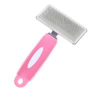 DIYEAH Peigne de Toilettage pour Chiens et Chats Outil Anti-mue Ergonomique à Piques Acier Brosse Multi-animaux pour Réduire les Noeuds Perte de Poils Manche Confortable Caoutchouc
