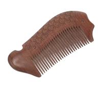 DIYEAH Peigne en Bois de Poche Forme Poisson Bois Précieux Noir et Or 12x5,6x1,3 Cm Peigne Démêlant à Dents Fines pour Soins Capillaires Homme et Femme