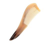 DIYEAH Peigne en Corne de Bœuf Naturel Jaune Clair, Peigne à Dents Fines Multifonction pour Massage Capillaire, Accessoire Cheveux Pratique pour Femme, Outil Lissant Anti-démangeaison,
