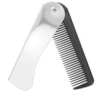 DIYEAH Peigne Pliant de Voyage en Acier Inoxydable et Plastique, Petit Format Portable, Peigne de Salon Léger pour Coiffure Quotidienne, Entretien Cheveux et Utilisation en Déplacement