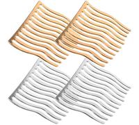 DIYEAH Peignes Latéraux Métalliques 4 Pièces Doré et Argenté, Peigne à Dents Larges pour Cheveux Ondulés, Pinces à Cheveux Latérales Légères, Accessoires Coiffure Femme et Mariage