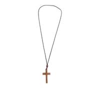 DIYEAH Pendentif Croix Religieux En Bois Naturel Pour Voiture Hommes Femmes, Vert D’ébène, Pendentif Miroir Suspendu, Bijou Religieux Vintage, Accessoire De Prière Automobile, Usage Quotidien
