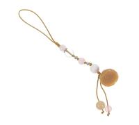 DIYEAH Pendentif en Agate de Jade pour Téléphone Portable Dragonne Polyvalente Accessoire Décoratif Chaîne de Téléphone Courte Style Chinois Décoration Jaune