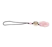 DIYEAH Pendentif Téléphone Calcédoine Rose, Petit Renard, 1 Pièce, Rétro | Décoration Délicate, Texture et Finition Soignée, pour Paquet ou Présent de Noël