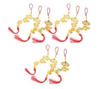 DIYEAH Pendentifs du Nouvel an Lunaire 9 Pièces - Décorations Zodiacales Chinoises de Cheval Pièces de Monnaie et Poissons Incurvés - Ornements Suspendus Rouges pour Maison Bureau