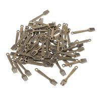 DIYEAH Pendentifs Miniatures Fourchette Rétro en Alliage de Zinc, 100 Pièces Charmants Breloques pour Fabrication de Bijoux, Petits Charmes Vaisselle Vintage pour Collier, Bracelet,