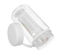 DIYEAH Pichet avec Filtre Intégré Hermétique Couvercle et 450ml Café Glacé Réutilisable en Plastique Blanc Infusion à Froid Déplacement