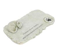 DIYEAH Pierre Commémorative Chaton en Résine Vert Mousse Ornement Jardin Extérieur Statue Souvenir Animaux de Compagnie Marqueur Funéraire Résistant pour Tombe de Chat