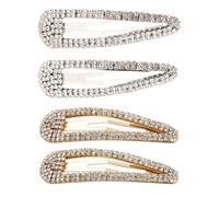 DIYEAH Pince à Clip Strass en Alliage 4pcs pour Cheveux Raides ou Bouclés, Accessoire de Coiffure Élégant pour Anniversaires et Lunes de Miel