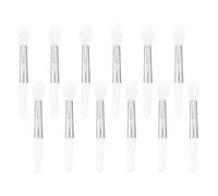 DIYEAH Pinceaux à Lèvres en Silicone Lot de 12 Set de Pièces Applicateurs pour Masque et Rouge à Lèvres Mini Taille Compacte Manche Blanc Outil Maquillage Portable