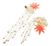 DIYEAH Pinces à Cheveux Décoratives Feuille D'érable Longs Pompons, 1 Paire Petites Pinces pour Filles aux Cheveux Fins, Accessoires Coiffure Élégants pour Cérémonie, Mariage et Photo