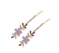 DIYEAH Pinces à Cheveux Strass Fleurs Géométriques 1 Paire Barrettes à Cheveux Décoratives pour Filles Légers et Solide Usage Quotidien et Occasions Spéciales