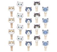 DIYEAH Pinces à Photos en Bois Motif Chat 30 Pcs Mini Clips Décoratifs Colorés Clips de Mémo en Bois Naturel pour Décoration Murale DIY Photo Cadre Salle Séjour