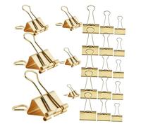 DIYEAH Pinces à Reliure Métal Doré Mix 19/25/32 Mm, 42 Pièces, Grosse Capacité De Maintien, Polyvalentes Pour Bureau, École Et Organisation De Documents