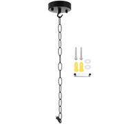 DIYEAH Plaque de fixation de lustre, chaîne en métal robuste, plaque de recouvrement pour plafonnier en fer noir, style simple chic, pour pendant light fixture et home decoration