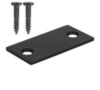 DIYEAH Plaque de Réparation pour Trou de Porte en Acier Inoxydable Noir Kit 1 Pièce avec 2 Vis Longues Renfort pour Gâche de Serrure Cache-Pêne Dormant pour Réparation Porte Maison