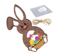 DIYEAH Plaque Décorative en Bois à Suspendre pour Pâques, Panneau Lapin de Pâques Petit Format Corde en Jute, Décoration Murale Festive pour Porte D’entrée et Intérieur, Panneau Suspendu