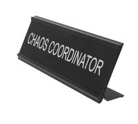 DIYEAH Plaque Signalétique de Bureau Médiateur en Aluminium Robuste Forme L 6x20 Cm, Panneau Décoratif Noir Stable et Portable pour Coordination et Affichage Professionnel
