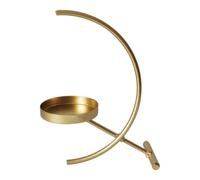 DIYEAH Plateau à Bougie Demi-Lune en Fer, Or, Support de Table Stable, Antidérapant, pour Bougies Chauffe-Plat et Bougies, Décor de Noël pour Vitrine et Hôtel