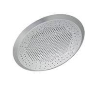 DIYEAH Plateau à Pizza Rond Perforé Inoxydable Plateau Polyvalent pour Découpe et Service de Steak et Apéritifs