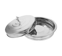 DIYEAH Plateau Communion Empilable en Acier Inoxydable 304 Grand Modèle Rond Ensemble d'Assiettes Polyvalent pour Offices Religieux Fêtes et Service de Sacré Vaisselle Facile à