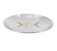 DIYEAH Plateau d'Autel Pentacle Doré Bol pour Rituel, Assiette Porte-Bougie et Support pour Offrandes Lors de Cérémonies Chamaniques Style Aléatoire