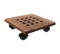 DIYEAH Plateau de Jardinière Bois Massif Épais avec roulettes Pivotantes Support Mobile pour Pots de Fleurs Drainage Robuste pour Intérieur et Extérieur Balcon Jardin