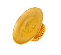 DIYEAH Plateau de Rangement Bouddhiste sans Odeur en Plastique Or Motif Lotus Classique, Plateau D'offrandes Solide Facile à Nettoyer pour Sacrifices et Présentations Réutilisable