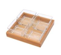 DIYEAH Plateau de Service Verre Divisé Compartiments Assiette pour Fruits Secs et Noix Plateau de Présentation sans Couvercle Corbeille Fruit pour Maison Bar et Restaurant