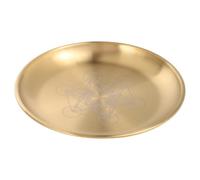 DIYEAH Plateau Pentagramme en Acier Inoxydable 14 Cm, Assiette Porte-Bougie Multifonction, Décoration Rituelle Ésotérique pour Autel, Accessoires Spirituels et Intérieur