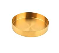DIYEAH Plateau Rond de Rangement Doré Acier Inoxydable Organiseur Pratique pour Bijoux Cosmétiques et Divers Objets Plateau Décoratif Multifonction pour Bureau et Maison