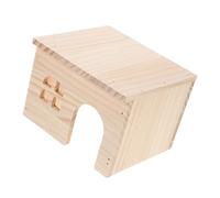 DIYEAH Plateforme Alimentation Bois Naturel pour Hamsters avec Cachette Multi-Chambres Maison Compacte Multifonction pour Petits Animaux comme Cochons Chinchillas et Gerbilles Facile à