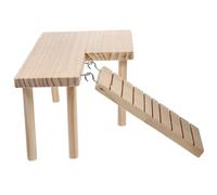 DIYEAH Plateforme Cage pour Hamster et Chinchilla Bois Naturel Résistant Échelle Ludique pour Exercice et Coordination des Petits Animaux Décor Pratique et Sûr