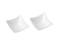 DIYEAH Plats de Grignotage en Céramique Blanche 2 Pcs, Vaisselle Réutilisable et Lavable la Main, pour Apéritifs et Tables de Fête