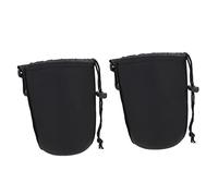 DIYEAH Pochette pour Objectif de Caméra en Néoprène Noir 2pcs Crochet, Design Élastique Ajustable, Protège Les Chutes, pour Photographe Professionnel