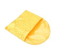 DIYEAH Pochettes de Classement Format A4 en Brocart de Soie Jaune à Motifs Floraux, Enveloppes de Rangement Multifonction pour Documents et Écrits Bouddhistes, Élégantes