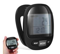 DIYEAH Podomètre Précis à Clip Marche, Compteur de Pas pour Extérieur, Plastique Noir, Compact et Portable, Mémoire 7 Jours, pour Randonnée en Extérieur