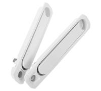 DIYEAH Poignée pour fenêtres en verre 2pcs en alliage de zinc, rotation 360°, fermeture baie coulissante, pour familles avec jeunes enfants et cuisines, blanc