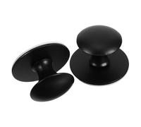 DIYEAH Poignées de Placards Cuisine en Acier Inoxydable 304 sans Perçage Ventouse Adhésive, Fixation Instantanée, Lot de 2 Pièces Noir Mat, pour Meubles et Salle de Bains, Utilisation