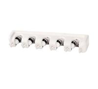 DIYEAH Porte Balai Mural Multifonctionnel Organisateur De Balais avec Emplacements Et Crochets Blanc pour Cuisine Garage Et Bureau