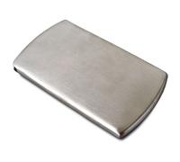 DIYEAH Porte-Cartes de Visite en Acier Inoxydable Étui de Crédit Portable Porte-nom en Cuir PU Boîte de Rangement Élégante pour Un Accès Facile